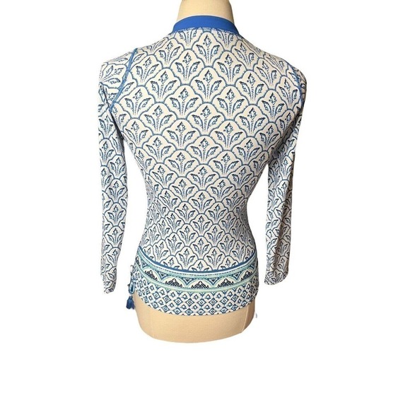 CABANA LIFE Girl’s Size 12 Embroidered Ruched Rashguard Swim Top UPF 50+ - Picture 5 of 7